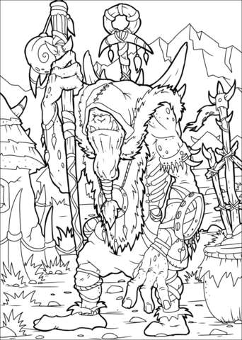 Orc Shaman Coloring Page